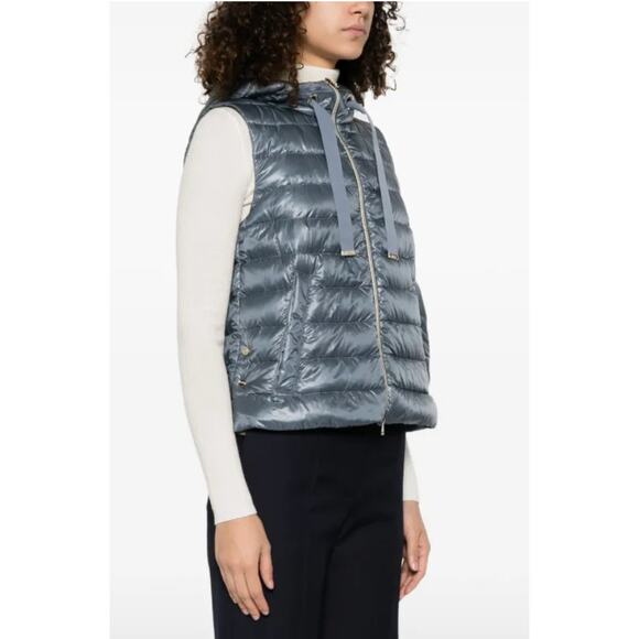 Herno Ultralight Hooded Vest size 42 - US 6 Dusty Blue - Picture 1 of 9